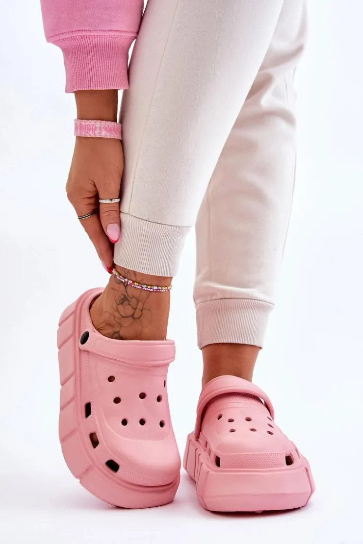 Clearance Boto Damskie Piankowe Klapki Na Platformie Różowe Beckett Różowy