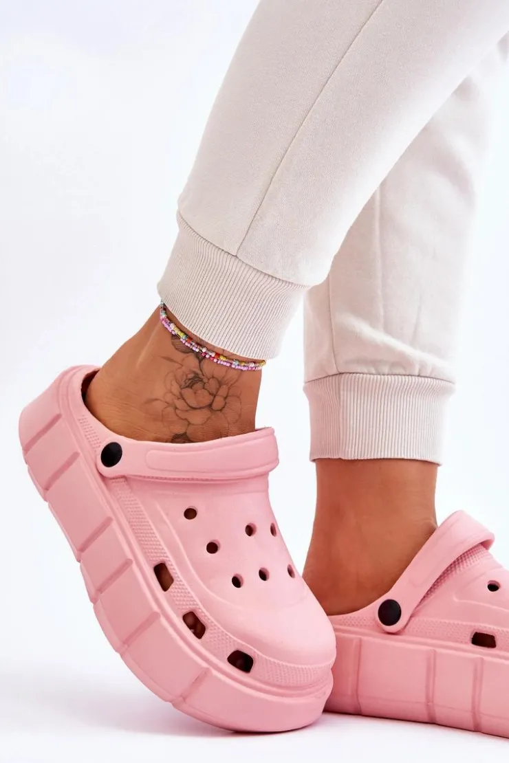 Clearance Boto Damskie Piankowe Klapki Na Platformie Różowe Beckett Różowy