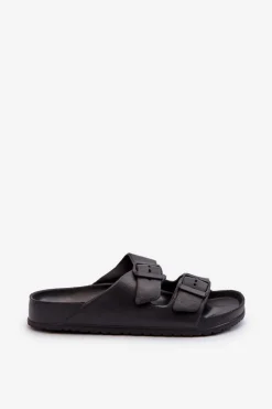 Damskie Evento Damskie Piankowe Klapki Z Klamrami Czarne Luciene