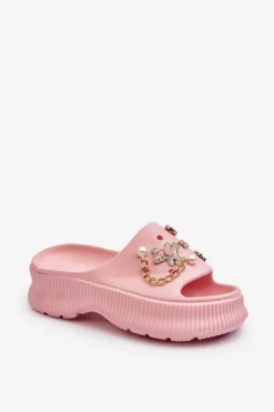 Boto Klapki Na Platformie|Klapki Damskie Klasyczne*Damskie Piankowe Klapki Z Ozdobami Różowe Afariana Różowy