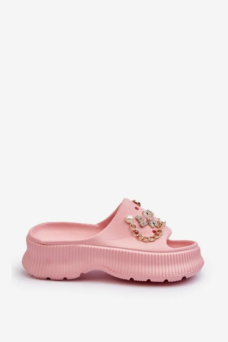 Boto Klapki Na Platformie|Klapki Damskie Klasyczne*Damskie Piankowe Klapki Z Ozdobami Różowe Afariana Różowy