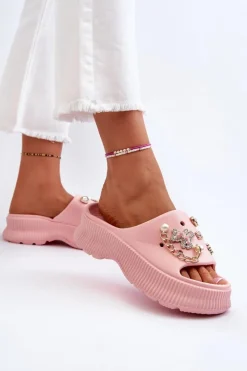 Boto Klapki Na Platformie|Klapki Damskie Klasyczne*Damskie Piankowe Klapki Z Ozdobami Różowe Afariana Różowy