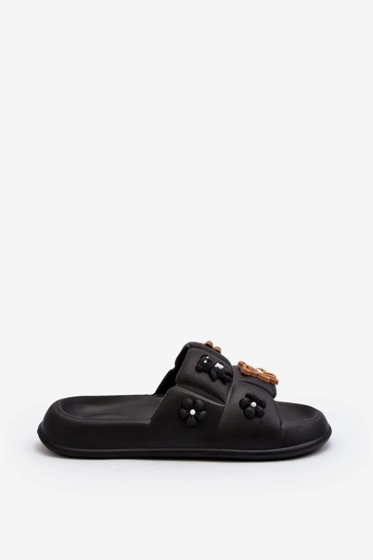 Boto Klapki Na Platformie|Klapki Damskie Klasyczne*Damskie Piankowe Klapki Z Ozdobami Czarne Cambrina