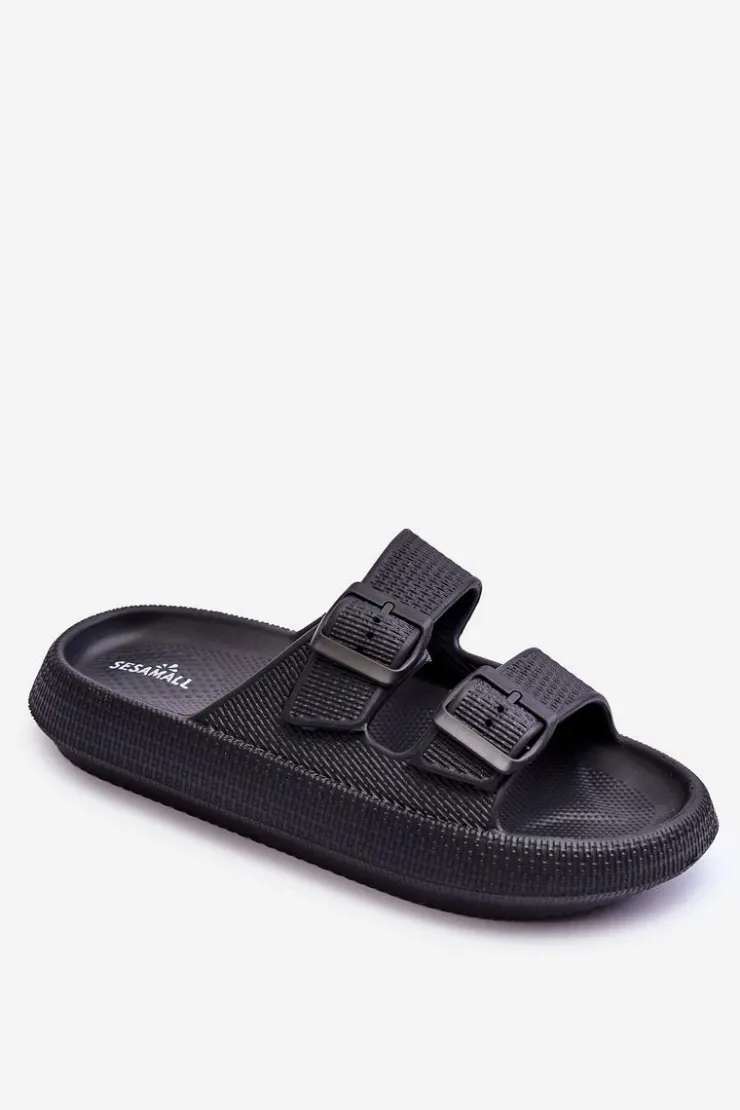 Boto Klapki Basenowe|Klapki Damskie Klasyczne*Damskie Piankowe Klapki Z Paskami Czarne Sharmen