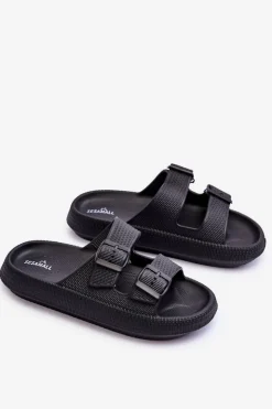 Boto Klapki Basenowe|Klapki Damskie Klasyczne*Damskie Piankowe Klapki Z Paskami Czarne Sharmen