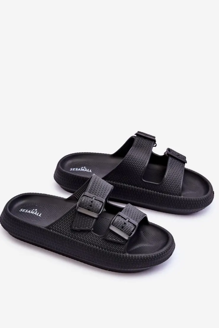 Boto Klapki Basenowe|Klapki Damskie Klasyczne*Damskie Piankowe Klapki Z Paskami Czarne Sharmen