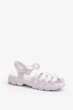 Boto Sandały Płaskie|Klapki Damskie Klasyczne*Damskie Piankowe Sandały Rzymianki Białe Gasaria Biały