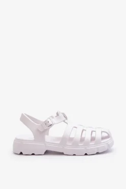 Boto Sandały Płaskie|Klapki Damskie Klasyczne*Damskie Piankowe Sandały Rzymianki Białe Gasaria Biały