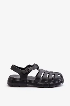 Boto Sandały Płaskie|Klapki Damskie Klasyczne*Damskie Piankowe Sandały Rzymianki Czarne Gasaria Czarny