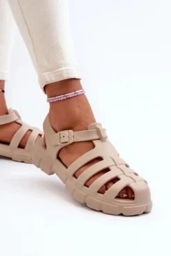 Damskie Boto Damskie Piankowe Sandały Rzymianki Beżowe Gasaria