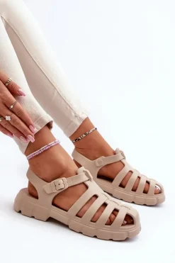 Damskie Boto Damskie Piankowe Sandały Rzymianki Beżowe Gasaria