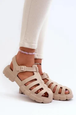Damskie Boto Damskie Piankowe Sandały Rzymianki Beżowe Gasaria