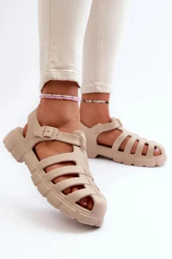 Damskie Boto Damskie Piankowe Sandały Rzymianki Beżowe Gasaria