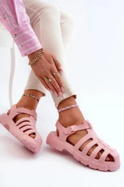 Clearance Boto Damskie Piankowe Sandały Rzymianki Różowe Gasaria Różowy