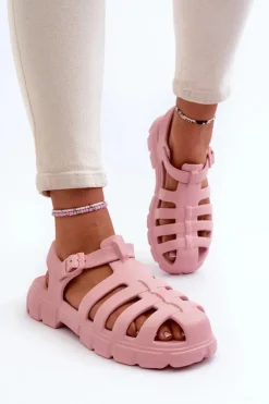 Clearance Boto Damskie Piankowe Sandały Rzymianki Różowe Gasaria Różowy