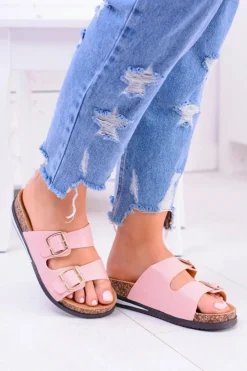 Boto Klapki Korkowe|Klapki Damskie Klasyczne*Damskie Różowe Klapki Z Klamrami Na Korku Ferone