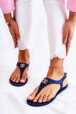 Damskie Boto Damskie Sandałki Granatowe Sonner