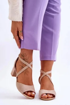 Damskie Buty damskie Vinceza Damskie Sandałki Na Niskim Obcasie Beżowe Quinn