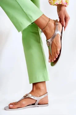 Boto Sandały Gumowe*Damskie Sandałki Złote Sonner