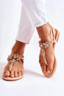 Damskie Boto Damskie Sandały Japonki Z Ozdobnymi Motylami Pomarańczowe Lonnie