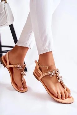 Damskie Boto Damskie Sandały Japonki Z Ozdobnymi Motylami Pomarańczowe Lonnie