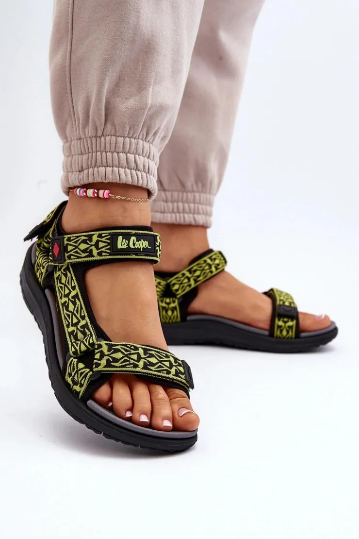 Discount Lee Cooper Damskie Sandały LCW-24-34-2609 Limonkowe