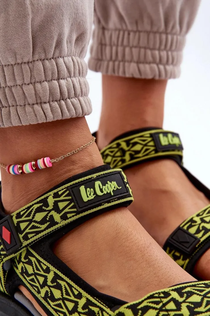 Discount Lee Cooper Damskie Sandały LCW-24-34-2609 Limonkowe