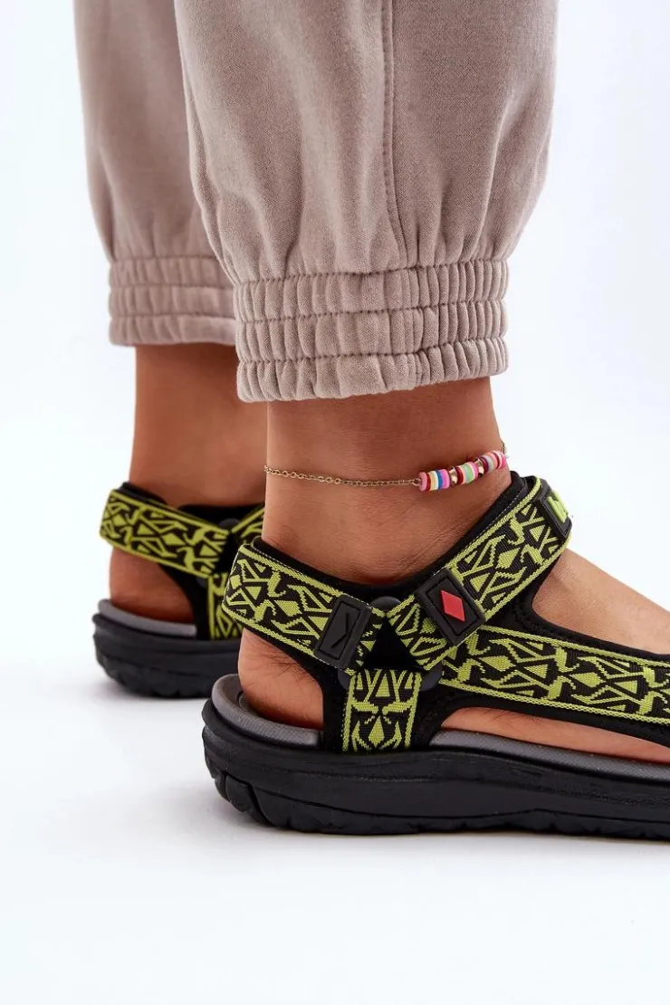 Discount Lee Cooper Damskie Sandały LCW-24-34-2609 Limonkowe