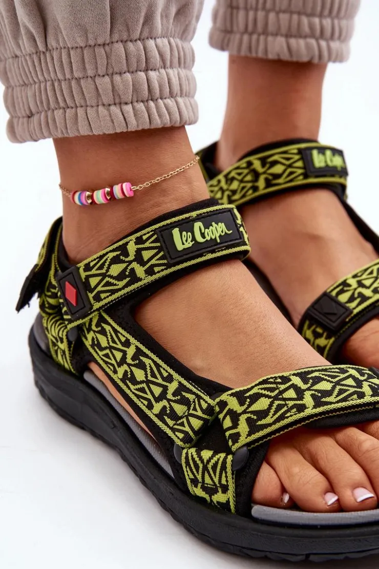 Discount Lee Cooper Damskie Sandały LCW-24-34-2609 Limonkowe