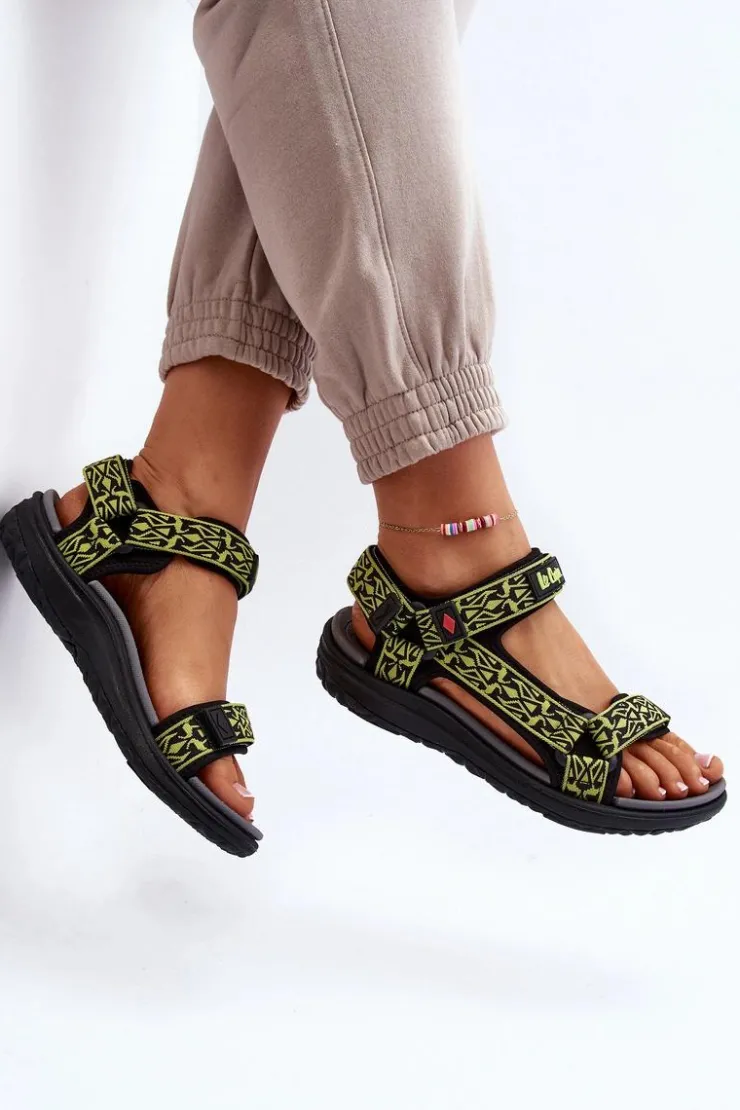 Discount Lee Cooper Damskie Sandały LCW-24-34-2609 Limonkowe