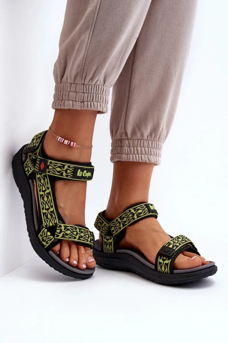 Discount Lee Cooper Damskie Sandały LCW-24-34-2609 Limonkowe