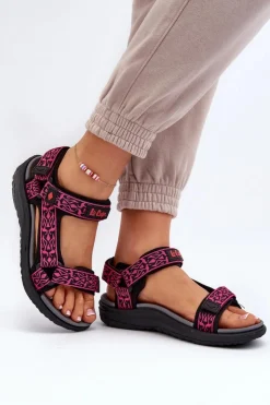 Lee Cooper Sandały Płaskie*Damskie Sandały LCW-24-34-2608 Fuksja