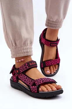 Lee Cooper Sandały Płaskie*Damskie Sandały LCW-24-34-2608 Fuksja