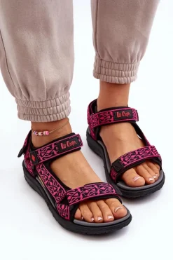 Lee Cooper Sandały Płaskie*Damskie Sandały LCW-24-34-2608 Fuksja
