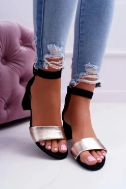 Best Maciejka Damskie Sandały Skórzane Zamszowe Czarne 04141-25/00-5