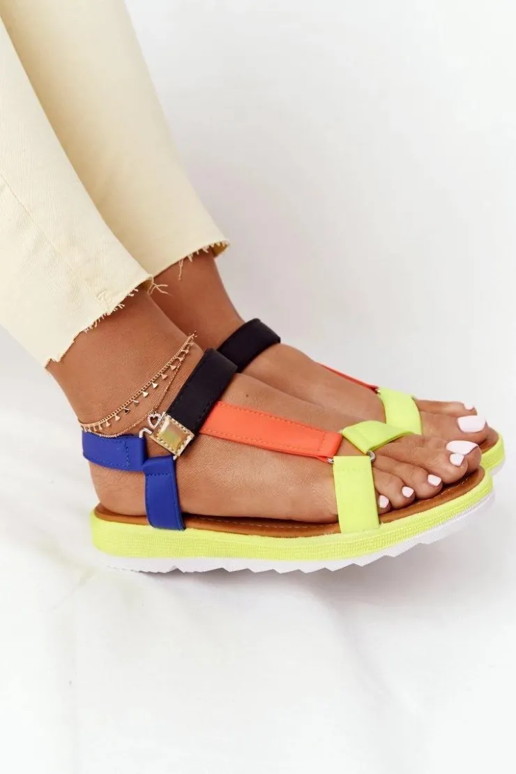 Sale Boto Damskie Sandały Na Gumowej Podeszwie Wielokolorowe Stranger