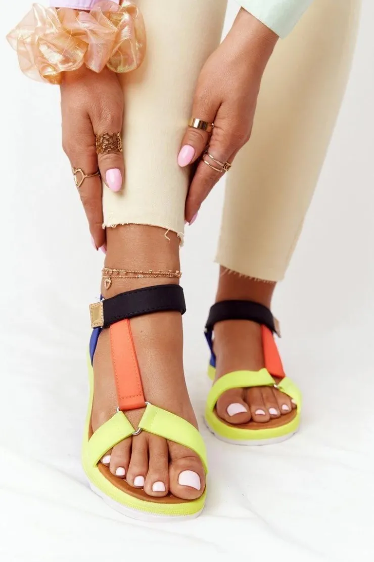 Sale Boto Damskie Sandały Na Gumowej Podeszwie Wielokolorowe Stranger