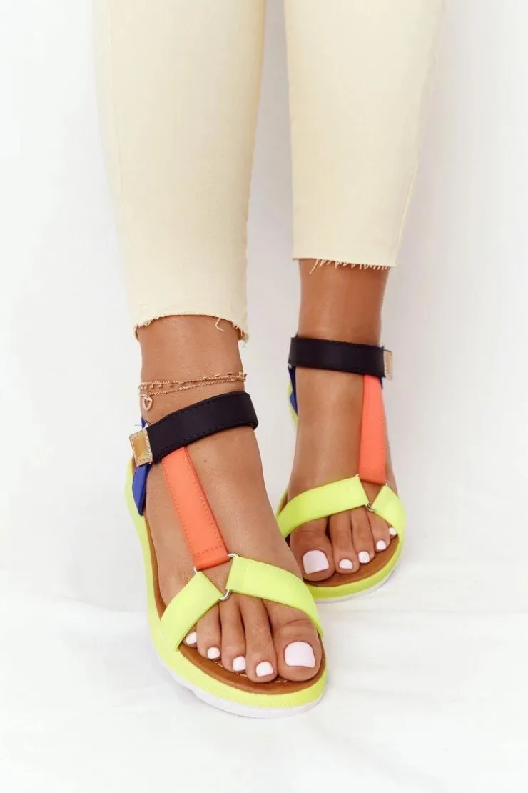 Sale Boto Damskie Sandały Na Gumowej Podeszwie Wielokolorowe Stranger