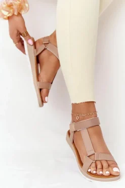 Damskie Boto Damskie Sandały Na Gumowej Podeszwie Brązowe Stranger