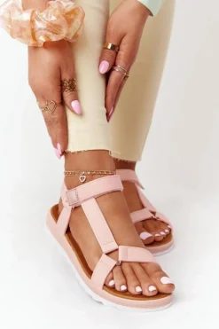 Boto Sandały Płaskie*Damskie Sandały Na Gumowej Podeszwie Koralowe Stranger