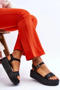 Damskie Buty damskie Vinceza Damskie Sandały Na Masywnej Platformie Czarne Casen