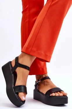 Damskie Buty damskie Vinceza Damskie Sandały Na Masywnej Platformie Czarne Casen