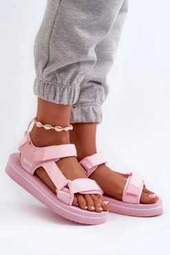 Outlet Big Star Shoes Damskie Sandały Na Platformie Big Star NN274A533 Różowe Różowy