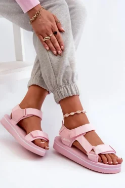 Outlet Big Star Shoes Damskie Sandały Na Platformie Big Star NN274A533 Różowe Różowy