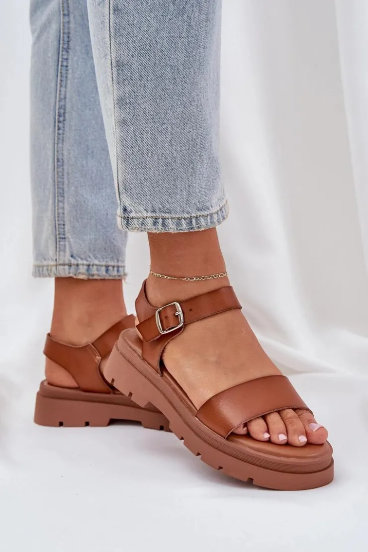 Hot Boto Damskie Sandały Na Platformie Camel Evaretha