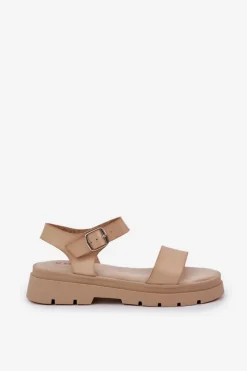 Damskie Boto Damskie Sandały Na Platformie Beżowe Evaretha