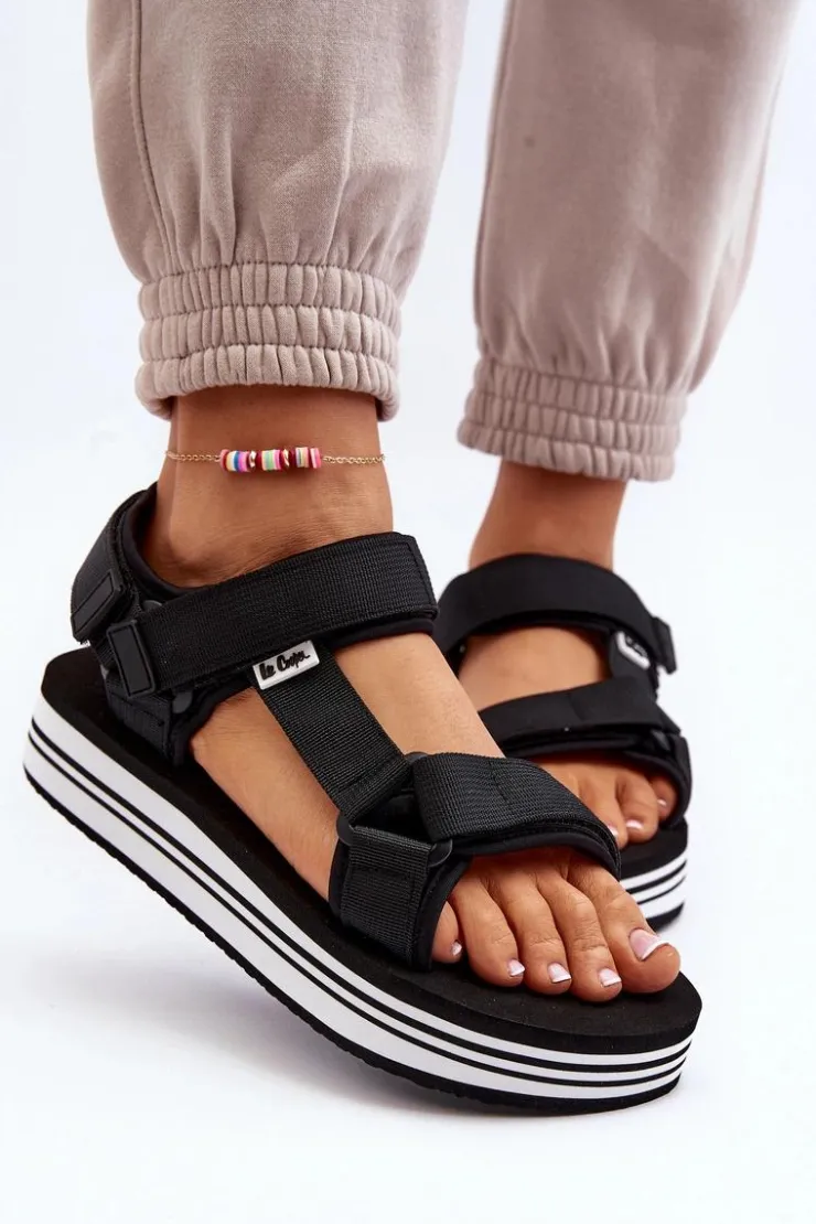 Damskie Lee Cooper Damskie Sandały Na Platformie LCW-24-05-2753 Czarne