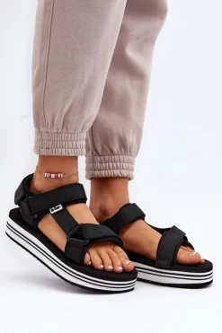Damskie Lee Cooper Damskie Sandały Na Platformie LCW-24-05-2753 Czarne