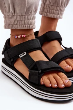 Damskie Lee Cooper Damskie Sandały Na Platformie LCW-24-05-2753 Czarne