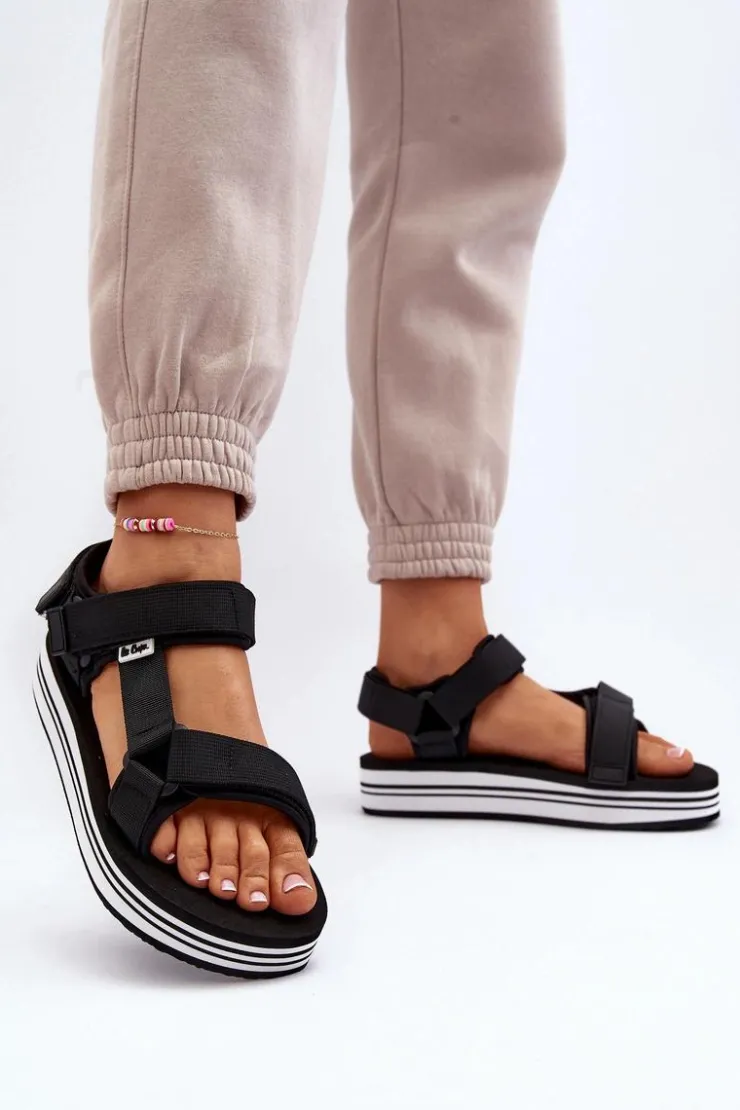 Damskie Lee Cooper Damskie Sandały Na Platformie LCW-24-05-2753 Czarne